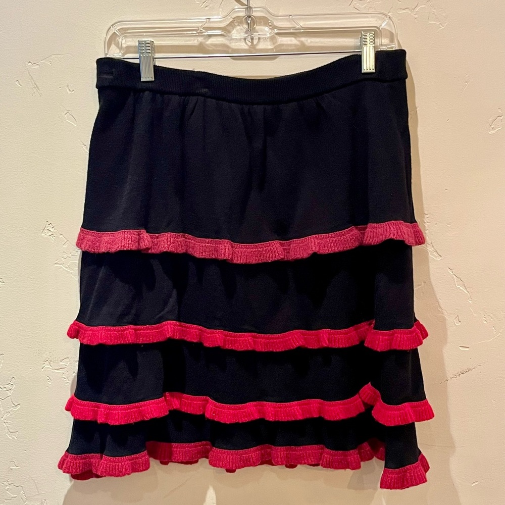 Vintage Anthropologie Sparrow Black Ruffle Skirt
